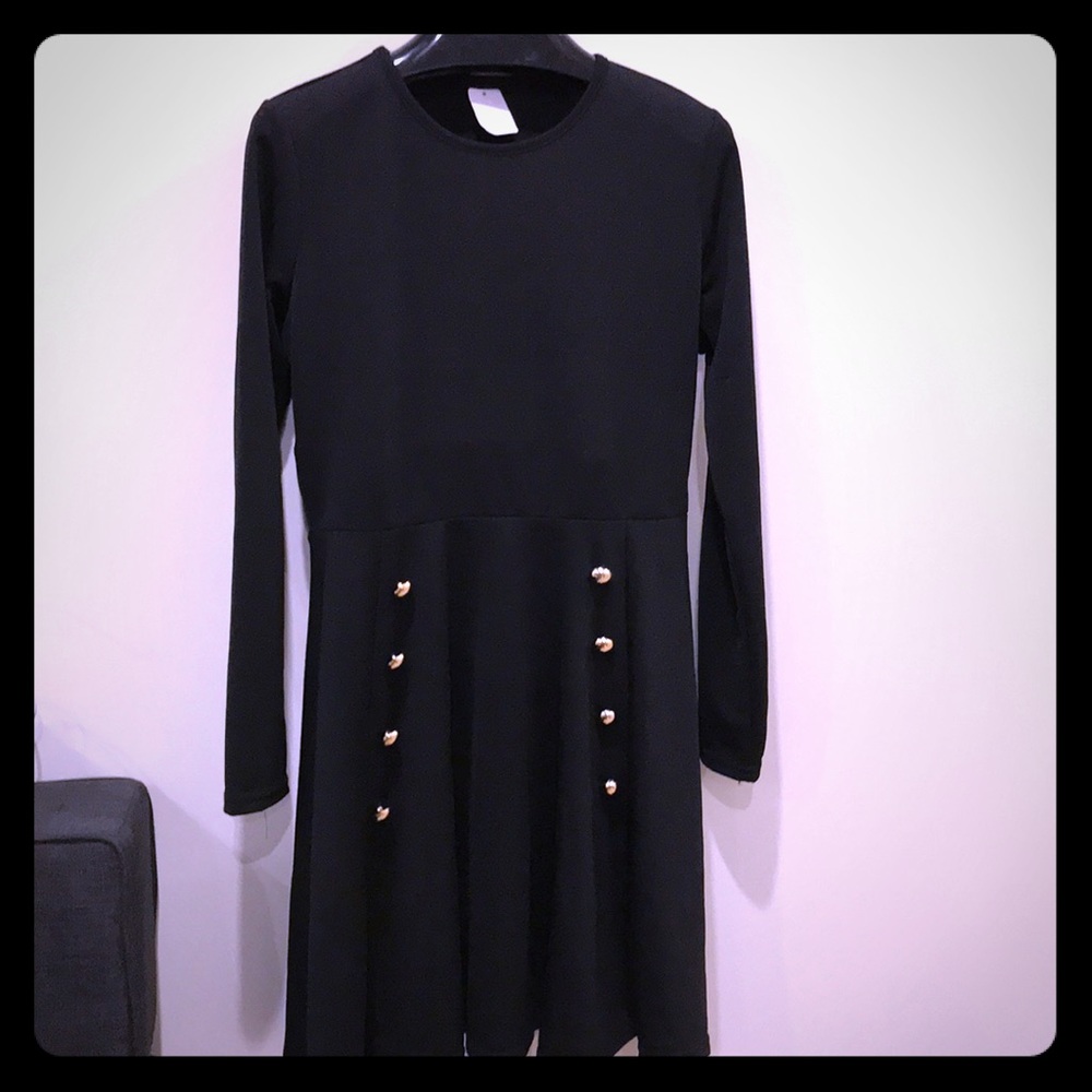 evening dress/gold buttons